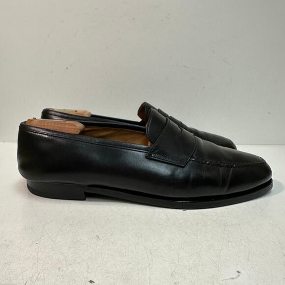 FULLY RESOLED Crockett & Jones Boston Black Calf Penny Loafer UK 12 G US 13 EE main image 12